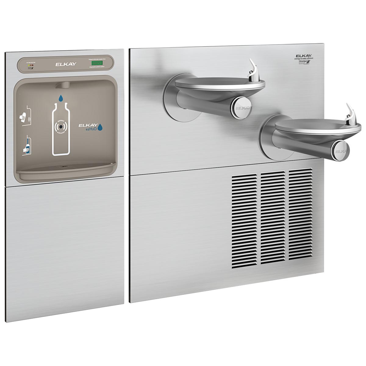 Elkay ezH2O Bottle Filling Station & SwirlFlo Bi-Level Fountain, High Efficiency Filtered Refrigerated Stainless LZWS-SFGRN28K