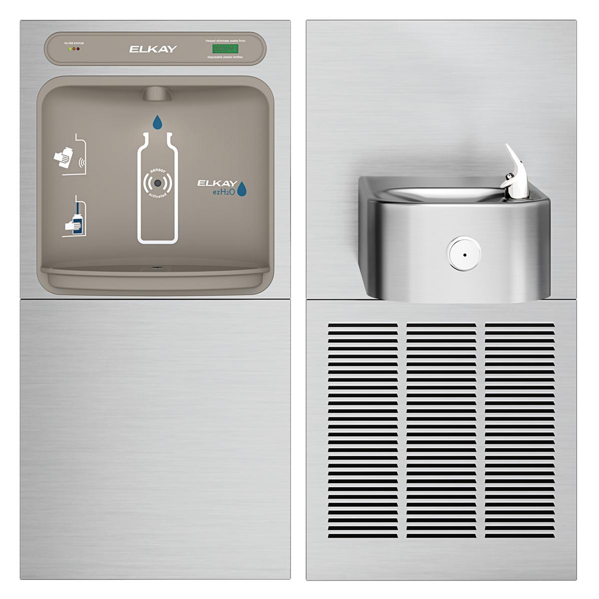 Elkay ezH2O Bottle Filling Station & Soft Sides Single Fountain, Filtered Refrigerated Stainless LZWS-SS8K