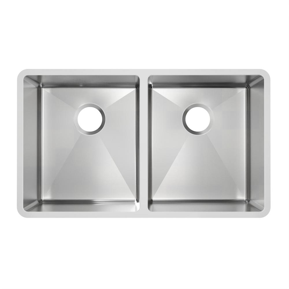 Elkay SS Sink, 31-1/2" x 18-1/2" x 9", Undermount, Double Bowl, 18 Ga MFD113