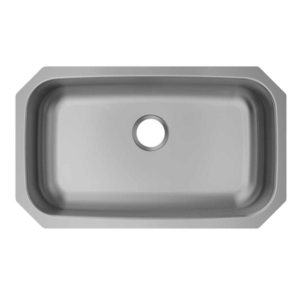 Elkay SS Sink, 30-1/2" x 18-1/4" x 5-1/2", Undermount, Single Bowl, 18 Gauge, 10 Pack MFV113-10