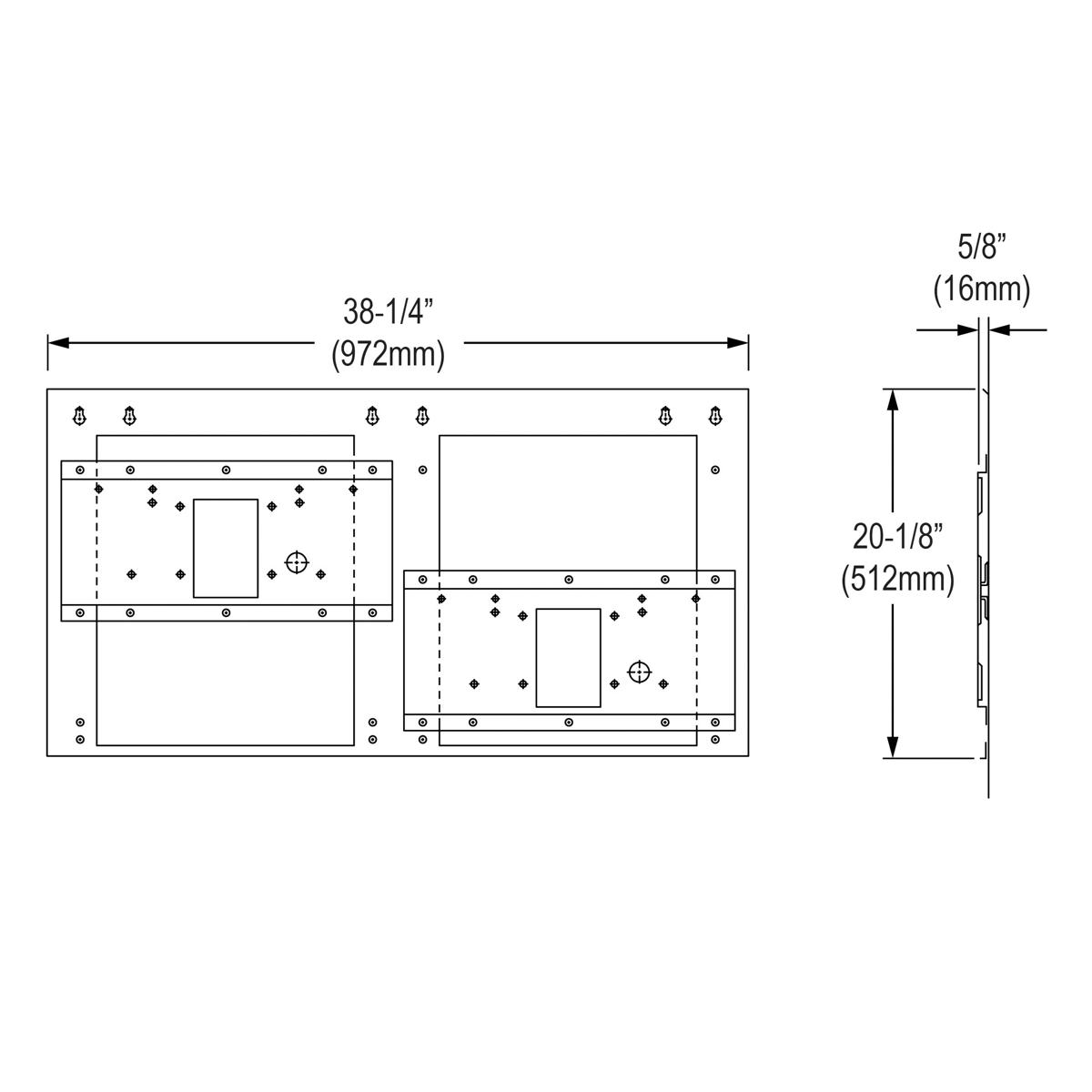 Elkay Surface Mounting Plate for Bi-level On-wall Non-refrigerated Fountains MP20