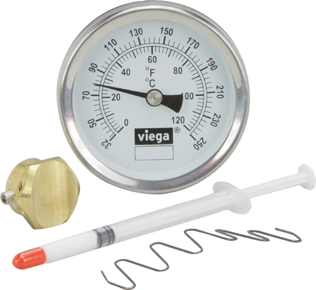 Viega 15055 2-1/2" Strap-On Temperature Gauge Set, 32-250°F