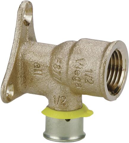 Viega 94535 3/4" PEX Press x 1/2" FNPT Lead-Free PureFlow Press 90° Drop Ear Elbow, Silicon Bronze (Pack of 10)