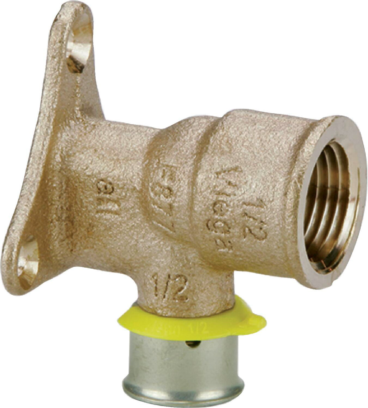 Viega 94520 1/2" PEX Press x 1/2" FNPT Lead-Free PureFlow Press 90° Drop Ear Elbow, Silicon Bronze (Pack of 10)