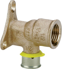 Viega 94520 1/2" PEX Press x 1/2" FNPT Lead-Free PureFlow Press 90° Drop Ear Elbow, Silicon Bronze (Pack of 10)