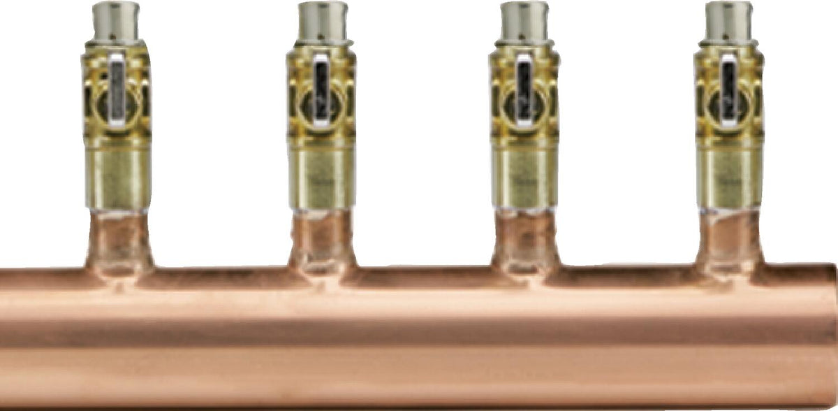 Viega 17221 12-Outlet Hydronic Manifold, 5/8" Outlets, 1-1/2" Trunk, Type L Copper