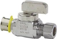 Viega 94023 PureFlow Press Stop Valve Straight, 3/8", PEX Press x Compression (Pack of 10)