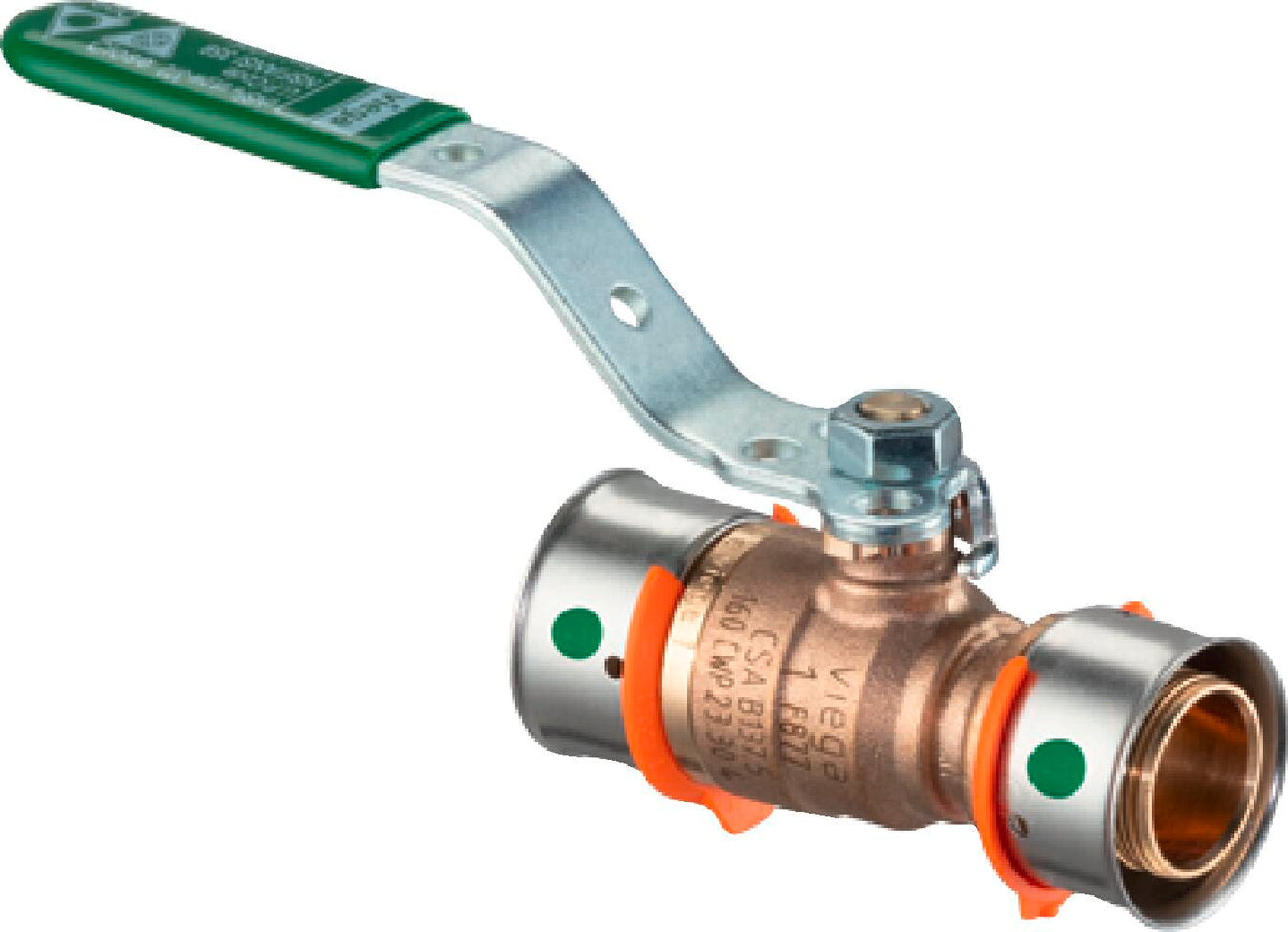 Viega 87900 PureFlow Press Ball Valve, 1/2", PEX Press x PEX Press