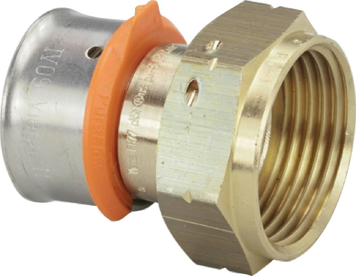 Viega 96140 3/4" PEX Press x 1" Female BSP Lead-Free PureFlow Press Tailpiece, Silicon Bronze (Pack of 10)