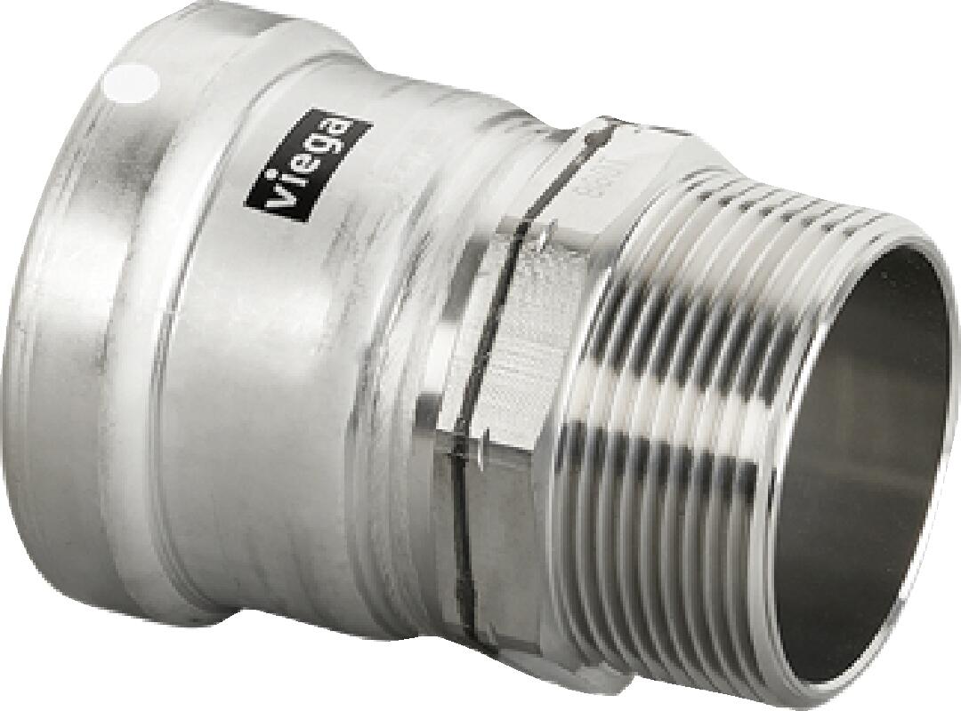 Viega MegaPress 304 FKM Adapter, 2-1/2" x 2-1/2" MNPT