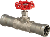 Viega 87640 MegaPress 316 FKM Globe Valve, 1", Press x Press