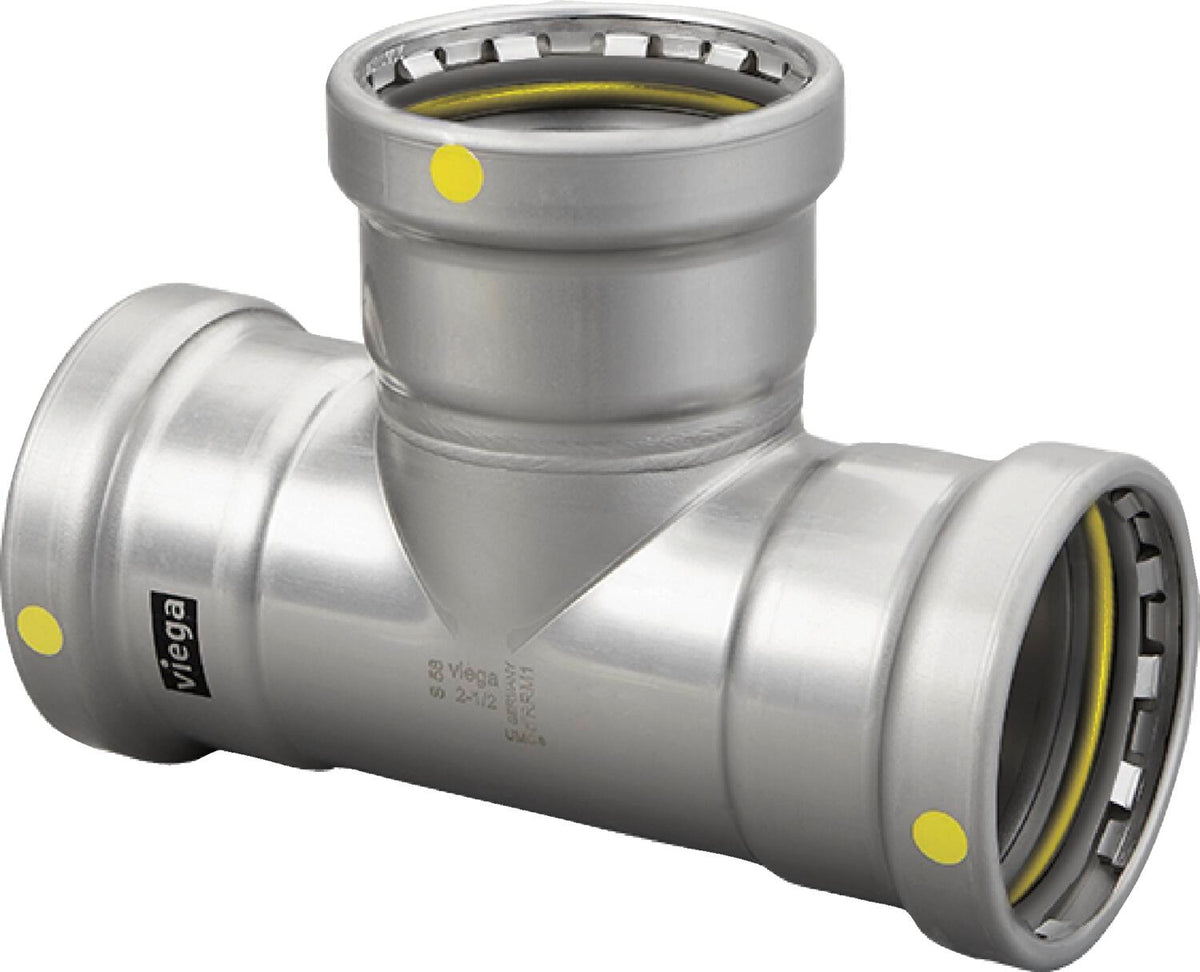 Viega MegaPressG Tee, 2-1/2" x 2-1/2" x 1"