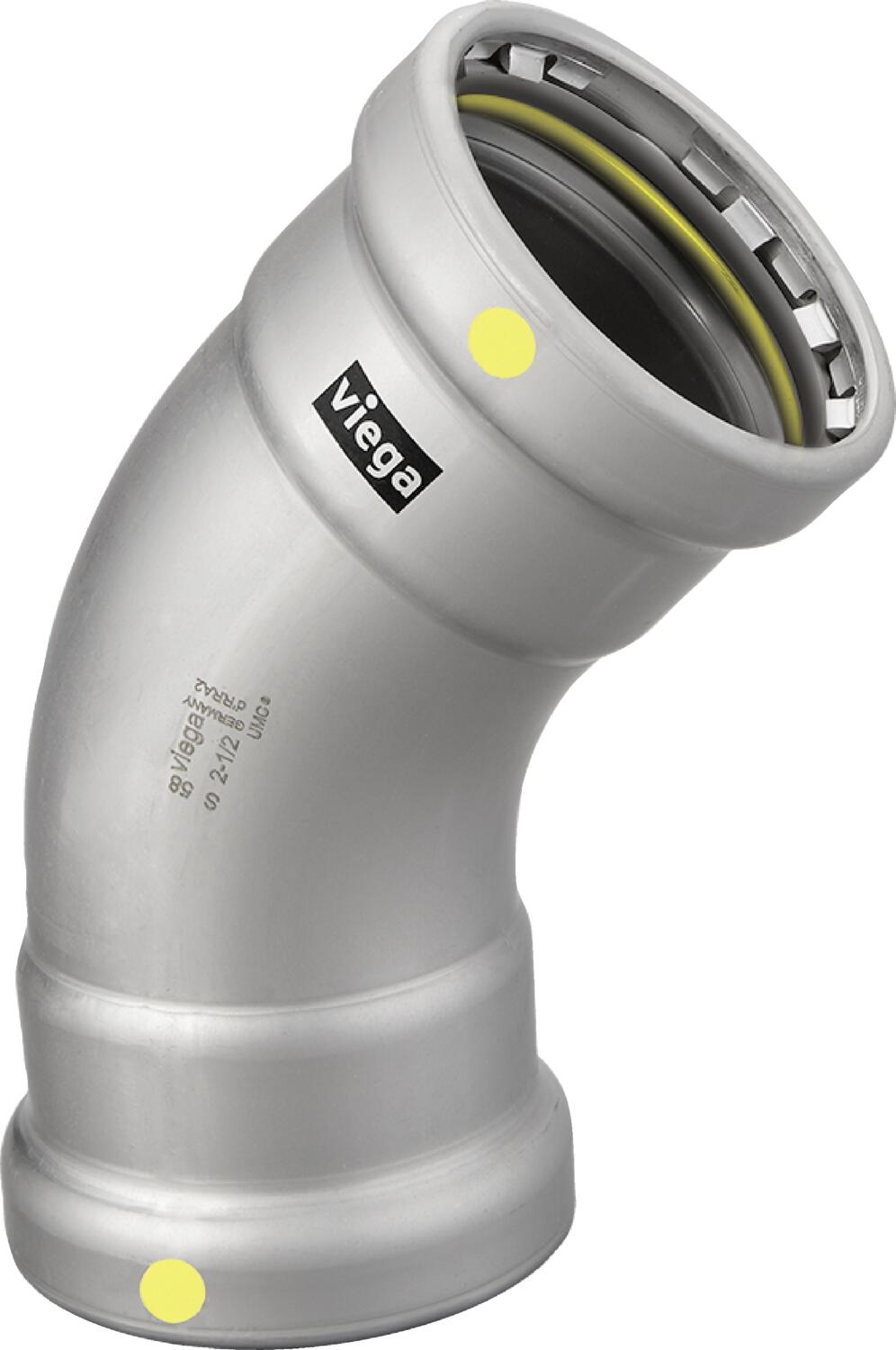 Viega MegaPressG 45° Elbow, 2-1/2"