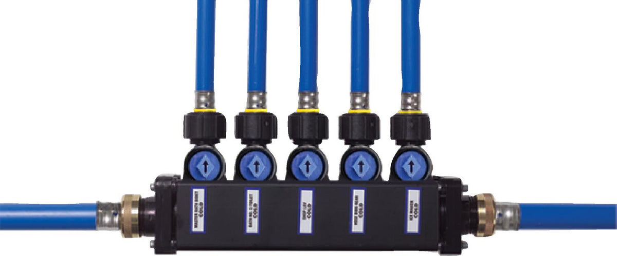 Viega 49033 3-Port PureFlow MiniBloc Zoning Manifold, 1/2" Ports, Polysulfone