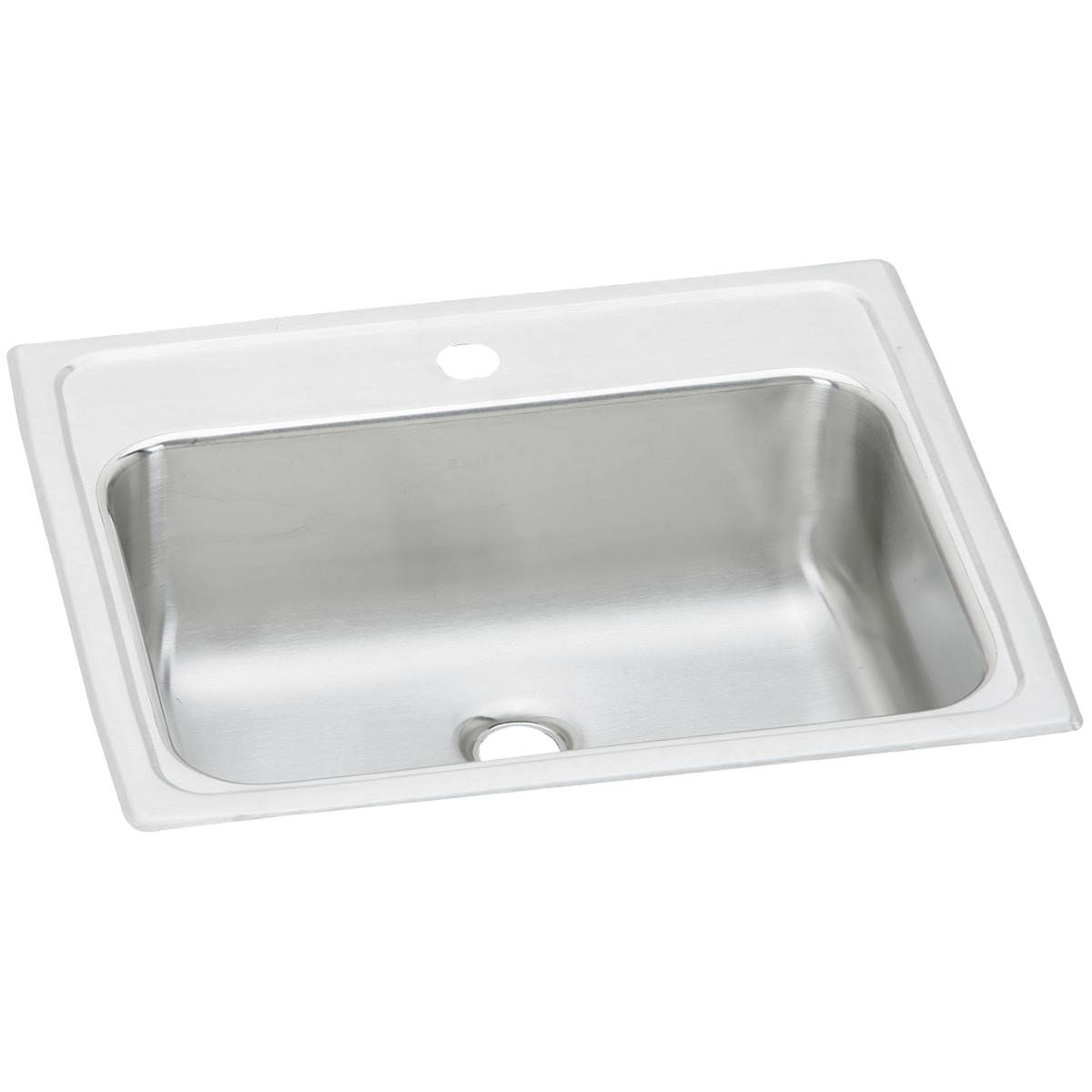 Elkay Celebrity Stainless Steel 19" x 17" x 6-1/8", 1-Hole Single Bowl Drop-in Bathroom Sink PSLVR1917LO1