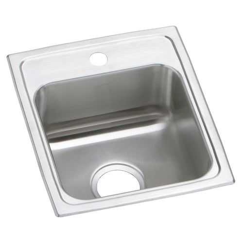 Elkay Celebrity Stainless Steel 15" x 17-1/2" x 7-1/8", 1-Hole Single Bowl Drop-in Bar Sink PSR15171