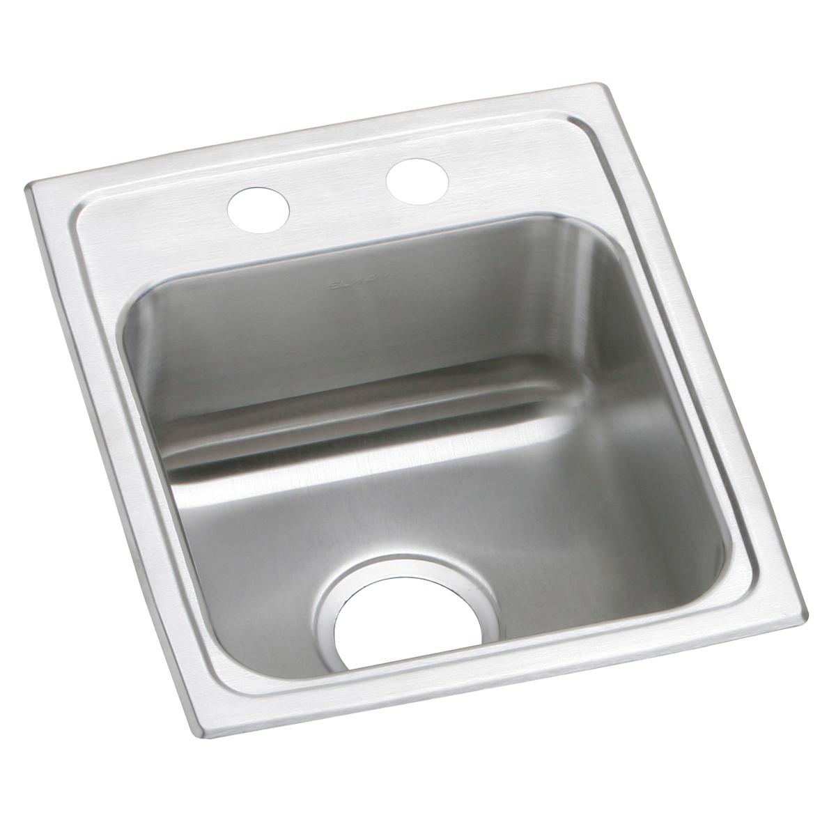 Elkay Celebrity Stainless Steel 15" x 17-1/2" x 7-1/8", 2-Hole Single Bowl Drop-in Bar Sink PSR15172