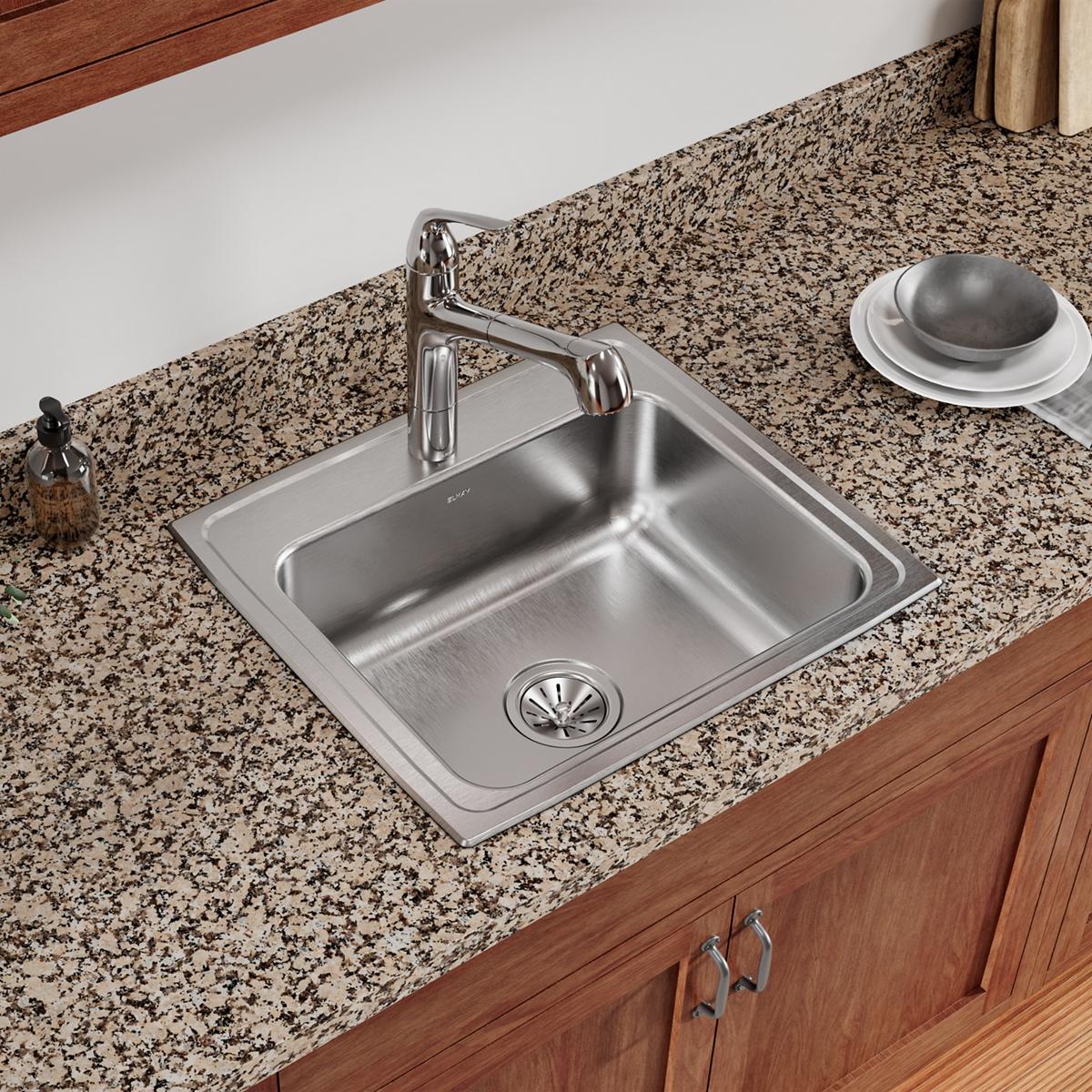 Elkay Celebrity Stainless Steel 22" x 19-1/2" x 7-1/8", 1-Hole Single Bowl Drop-in Sink PSR22191