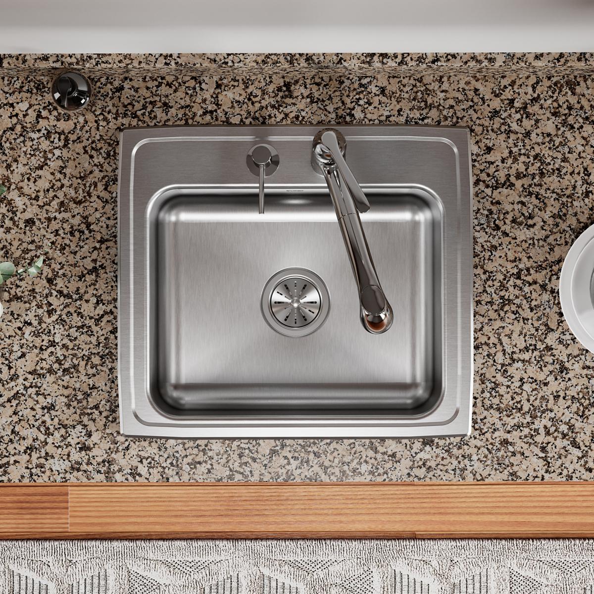 Elkay Celebrity Stainless Steel 22" x 19-1/2" x 7-1/8", 2-Hole Single Bowl Drop-in Sink PSR22192