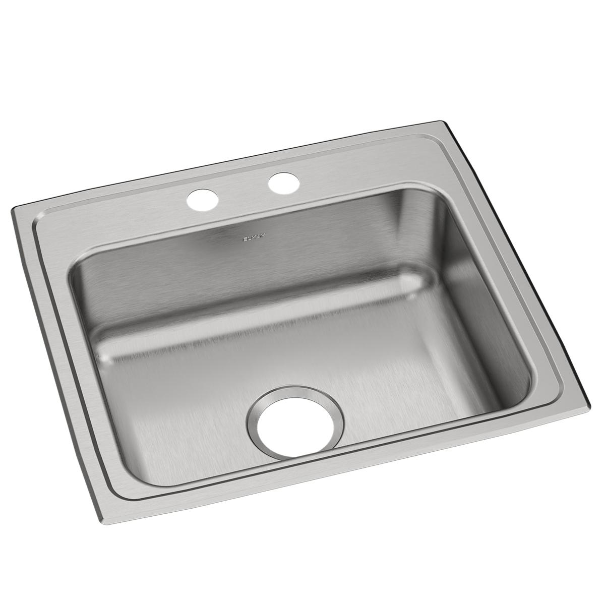 Elkay Celebrity Stainless Steel 22" x 19-1/2" x 7-1/8", 2-Hole Single Bowl Drop-in Sink PSR22192