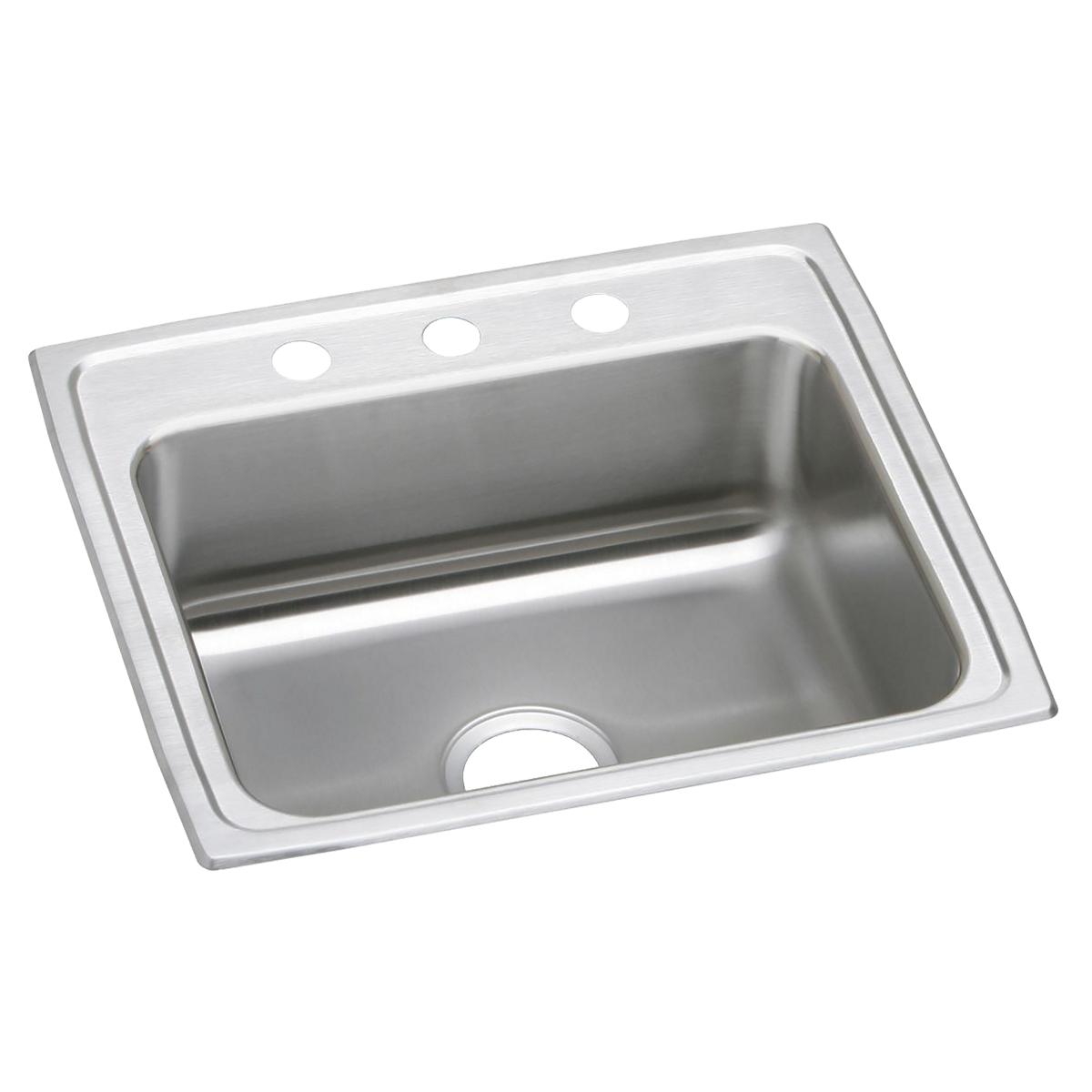 Elkay Celebrity Stainless Steel 25" x 22" x 7-1/2", 3-Hole Single Bowl Drop-in Sink PSR25223
