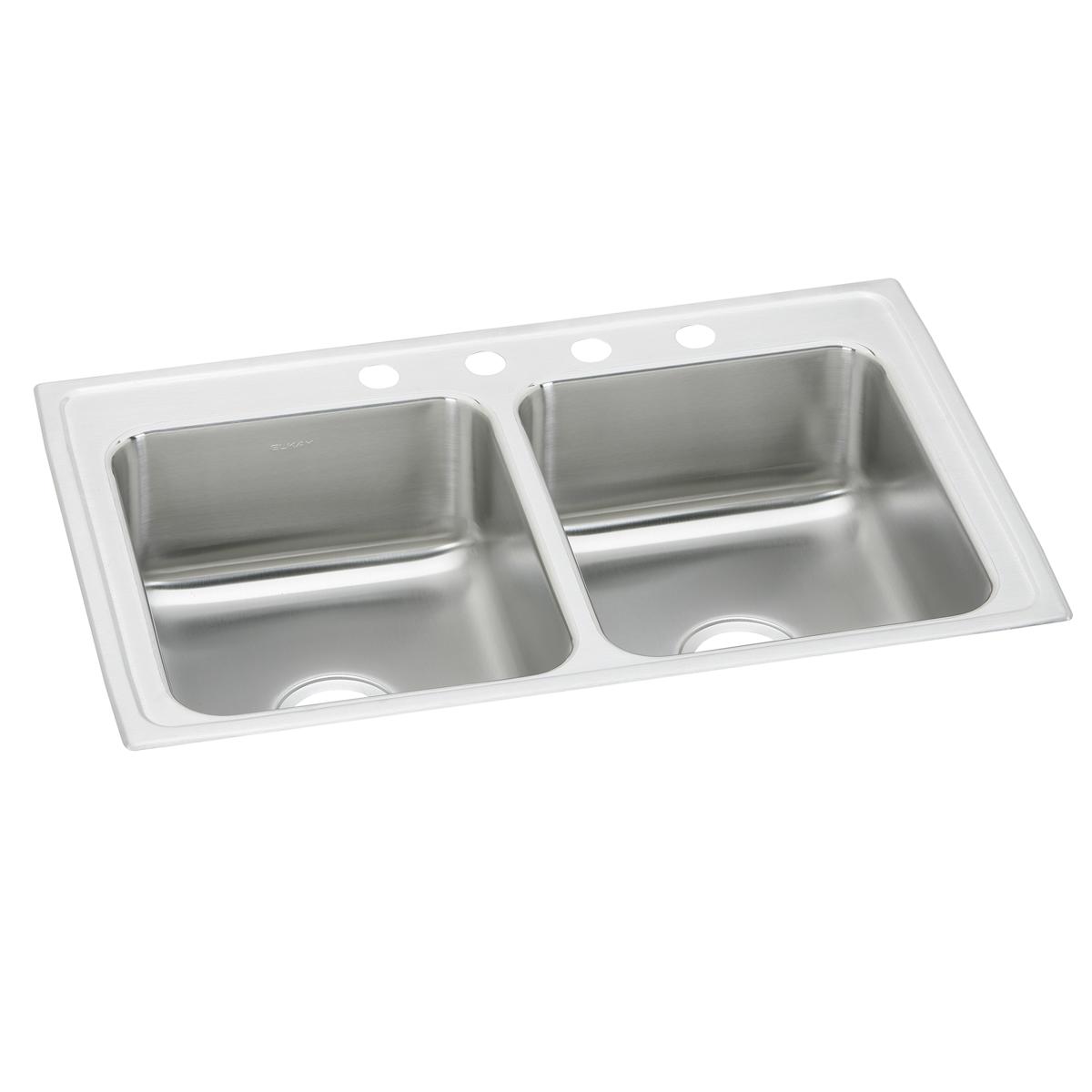 Elkay Celebrity Stainless Steel 33" x 19-1/2" x 7-1/8", 1-Hole Equal Double Bowl Drop-in Sink PSR33191