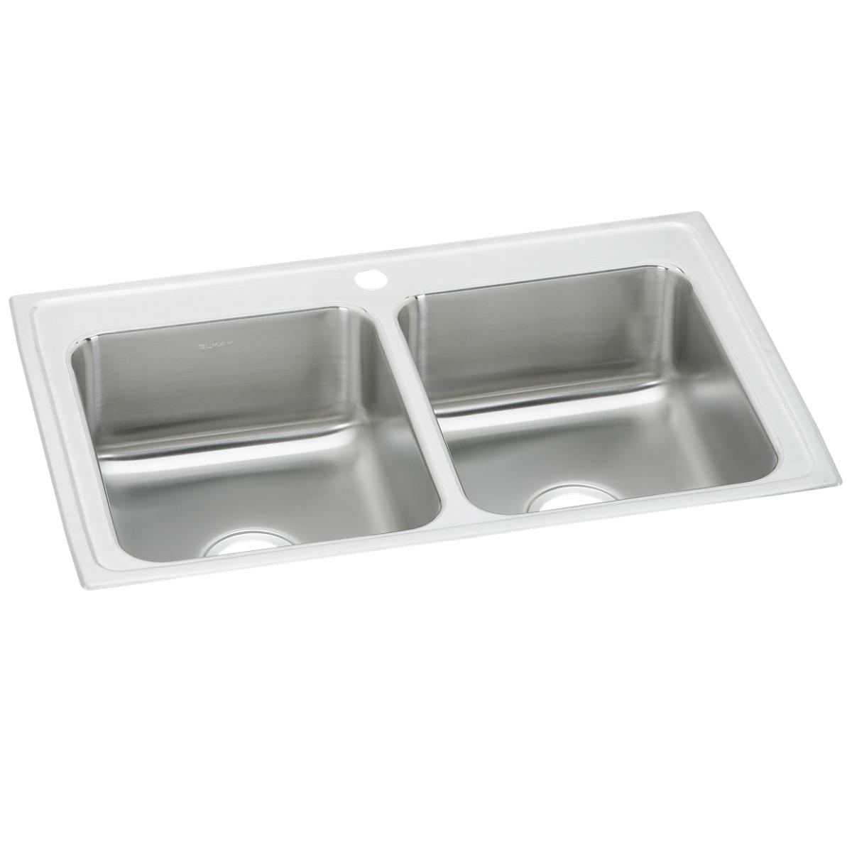 Elkay Celebrity Stainless Steel 33" x 22" x 7-1/2", 1-Hole Equal Double Bowl Drop-in Sink PSR33221
