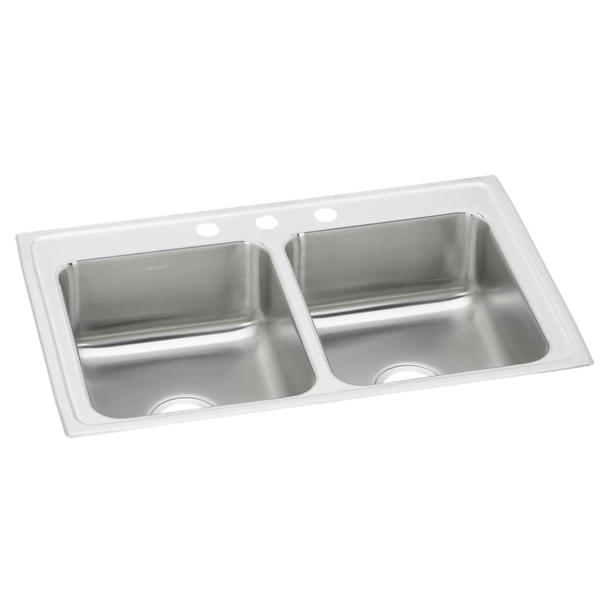 Elkay Celebrity Stainless Steel 33" x 22" x 7-1/2", 3-Hole Equal Double Bowl Drop-in Sink PSR33223