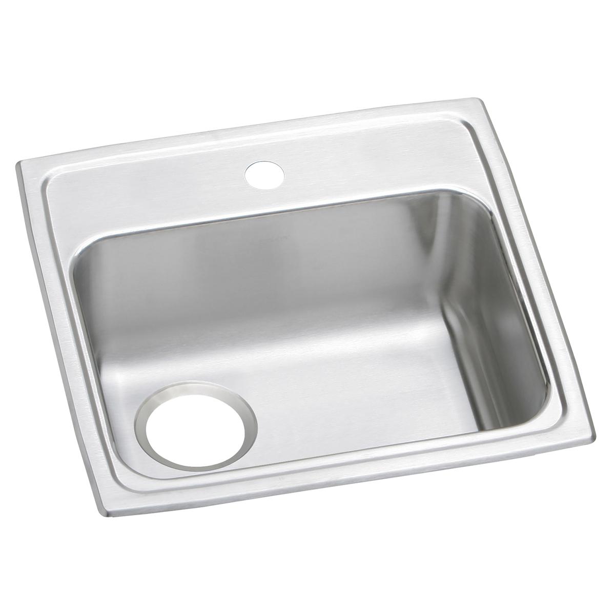 Elkay Celebrity Stainless Steel 19-1/2" x 19" x 5-1/2", 1-Hole Single Bowl Drop-in ADA Sink with Quick-clip and Left Drain PSRADQ191955L1