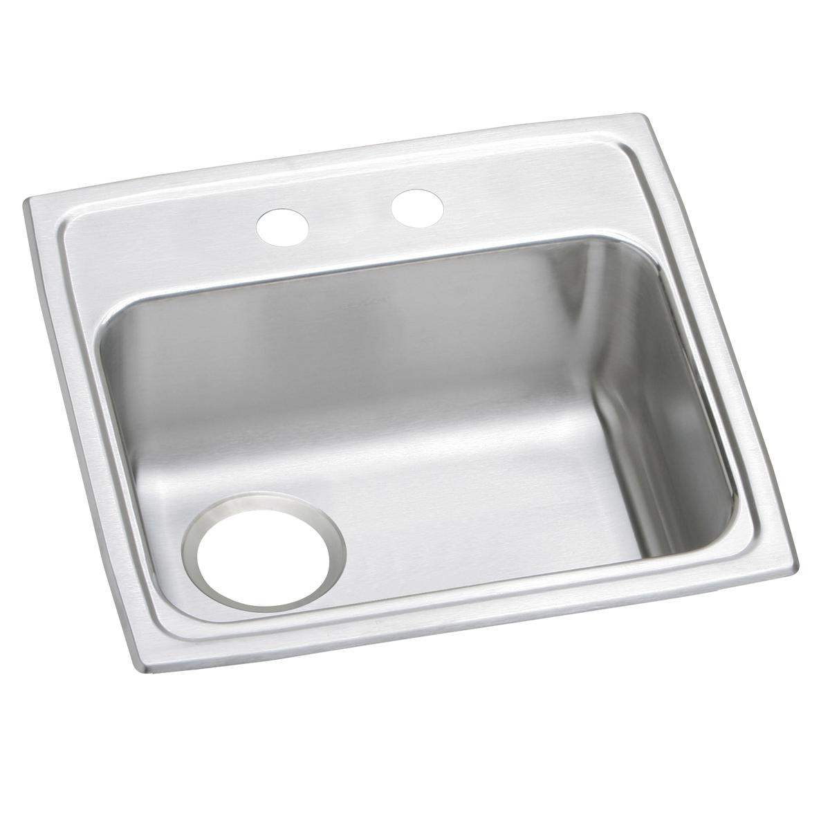 Elkay Celebrity Stainless Steel 19-1/2" x 19" x 5-1/2", 2-Hole Single Bowl Drop-in ADA Sink with Quick-clip and Left Drain PSRADQ191955L2
