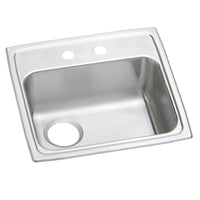 Elkay Celebrity Stainless Steel 19-1/2" x 19" x 5-1/2", 2-Hole Single Bowl Drop-in ADA Sink with Quick-clip and Left Drain PSRADQ191955L2