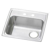 Elkay Celebrity Stainless Steel 19-1/2" x 19" x 5-1/2", 2-Hole Single Bowl Drop-in ADA Sink with Quick-clip and Right Drain PSRADQ191955R2