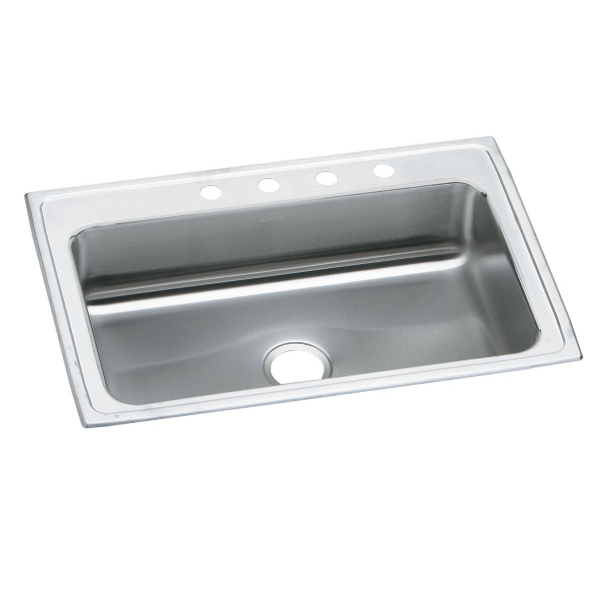 Elkay Celebrity Stainless Steel 33" x 22" x 7-1/4", 4-Hole Single Bowl Drop-in Sink PSRS33224