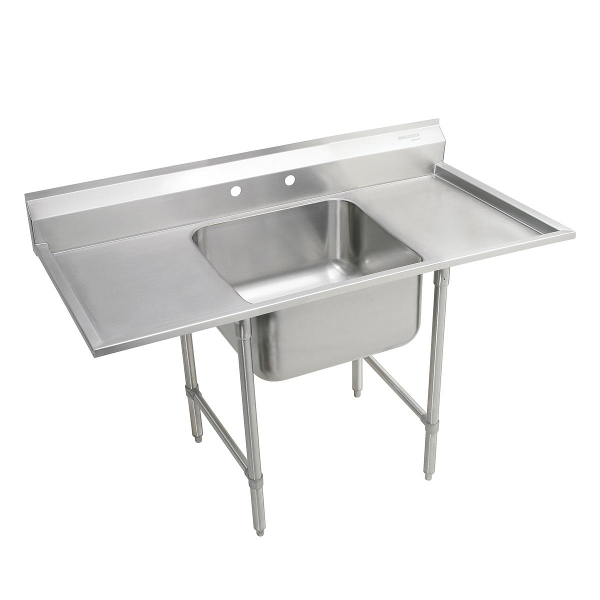 Elkay Rigidbilt Stainless Steel 33" x 29-3/4" x 12-3/4" Floor Mount, Single Compartment Scullery Sink w/ Drainboard RNSF8124LR2