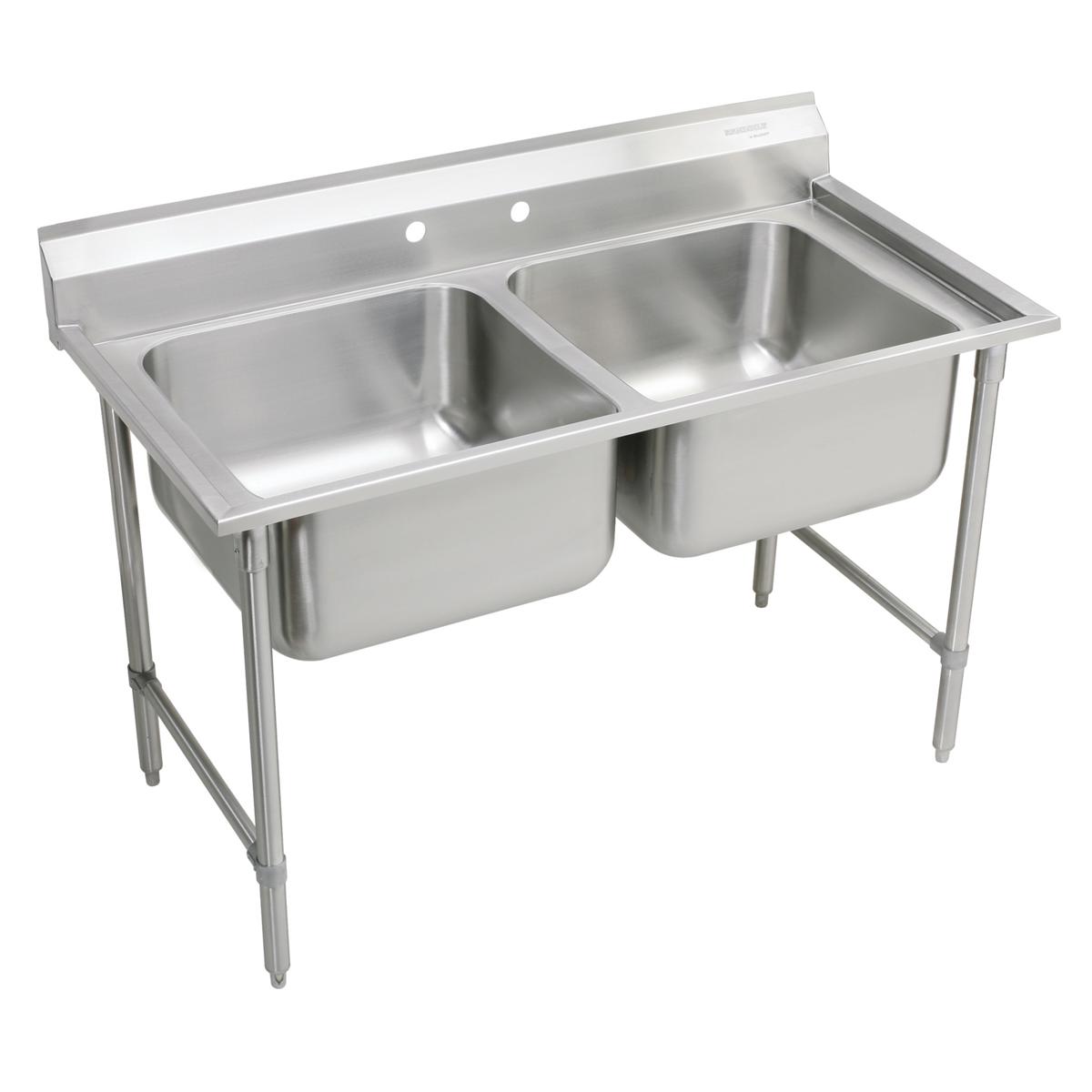 Elkay Rigidbilt Stainless Steel 47-1/4" x 29-3/4" x 12-3/4", Floor Mount, Double Compartment Scullery Sink RNSF82362