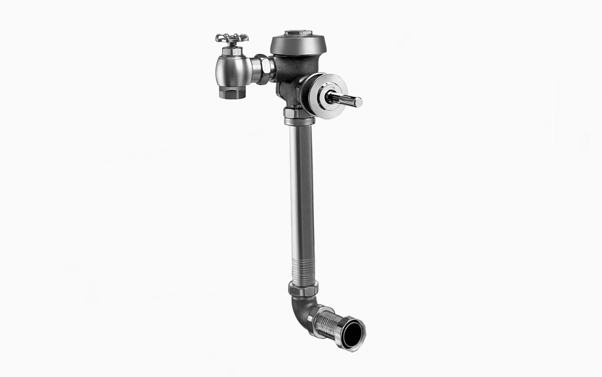 Sloan Royal 152-1.6 Concealed Manual Flushometer, 1.6 gpf, Rear Spud, Unfinished (Rough Brass), 10-3/4" LDIM, Metal Oscillating Handle