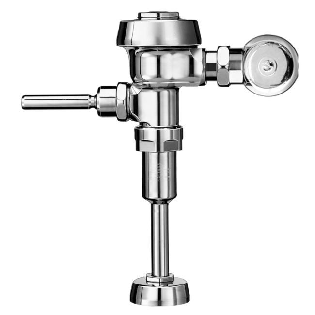 Sloan Royal 186-0.125 Exposed Manual Flushometer, 0.125 gpf, Top Spud, Polished Chrome, Wheel Handle Control Stop, with H735 2954 939 0000
