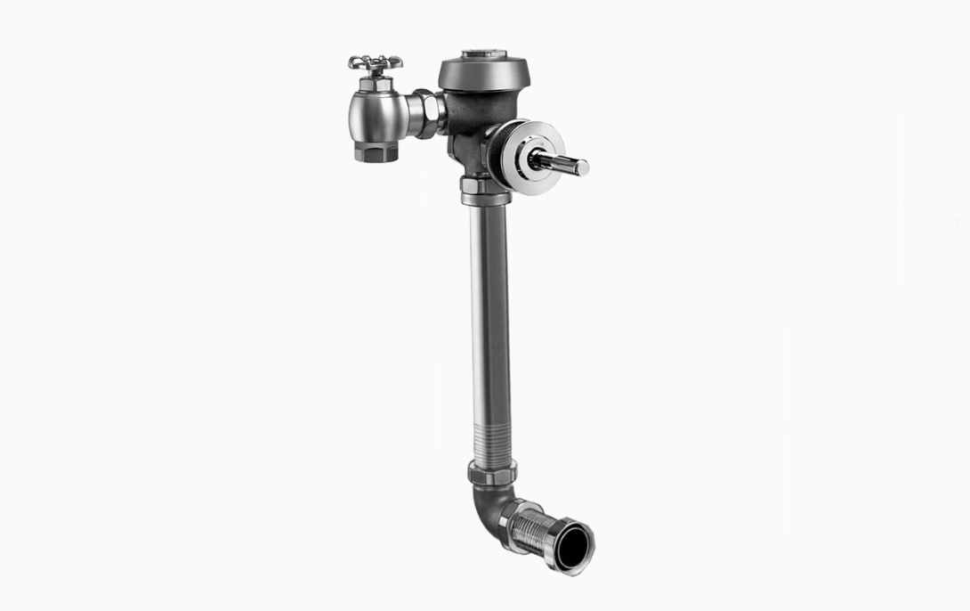Sloan Royal 152-3.5 Concealed Manual Flushometer, 3.5 gpf, Rear Spud, Unfinished (Rough Brass), 10-3/4" LDIM, Metal Oscillating Handle