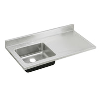 Elkay Lustertone Classic Stainless Steel 48" x 25" x 7-1/2", Single Bowl Sink Top with Drainboard S4819L3