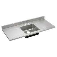 Elkay Lustertone Classic Stainless Steel 60" x 25" x 7-1/2", Single Bowl Sink Top with Drainboard S60194