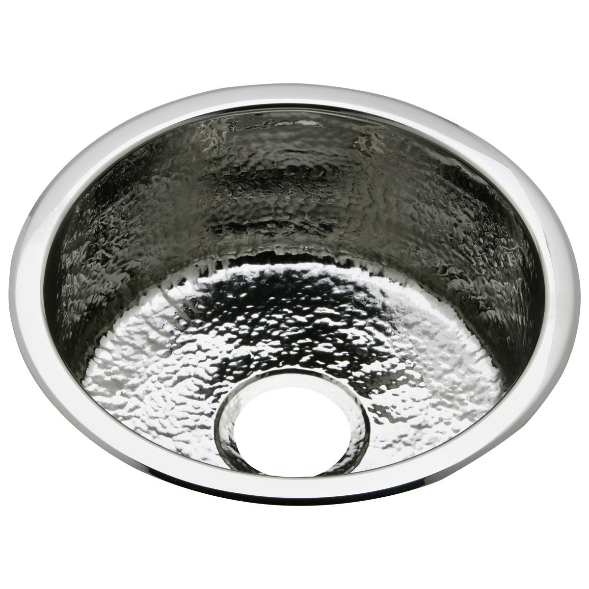Elkay Stainless Steel 16-3/8" x 16-3/8" x 7", Single Bowl Dual Mount Bar Sink Hammered Mirror SCF16FBSH