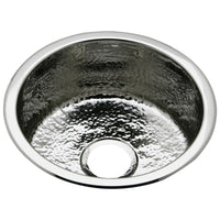 Elkay Stainless Steel 16-3/8" x 16-3/8" x 7", Single Bowl Dual Mount Bar Sink Hammered Mirror SCF16FBSH