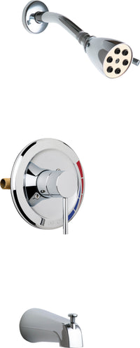 Chicago Faucets SH-PB1-01-100 1/2" Pressure balancing tub and shower system with shower head and tub spout
