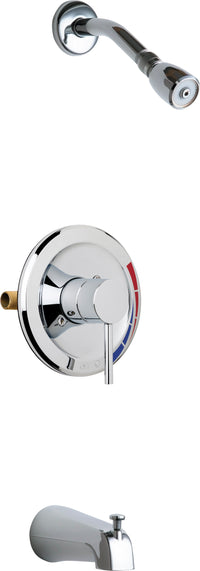 Chicago Faucets SH-PB1-02-100 1/2" Pressure balancing tub and shower system with shower head and tub spout