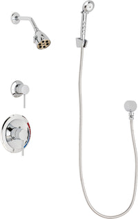 Chicago Faucets SH-PB1-11-010 1/2" Pressure balancing shower system with hand spray and wall hook
