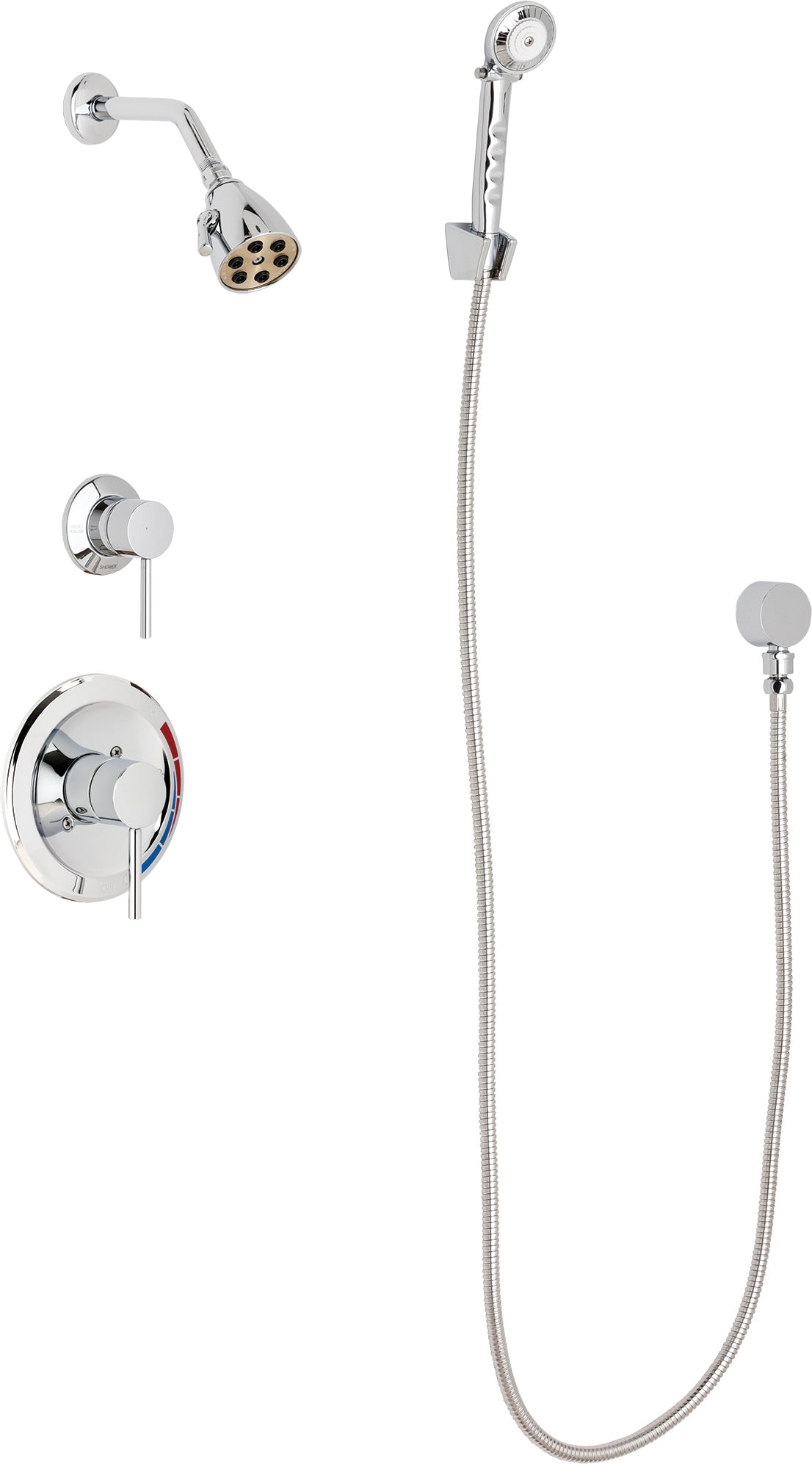 Chicago Faucets SH-PB1-11-020 1/2" Pressure balancing shower system with hand spray and wall hook
