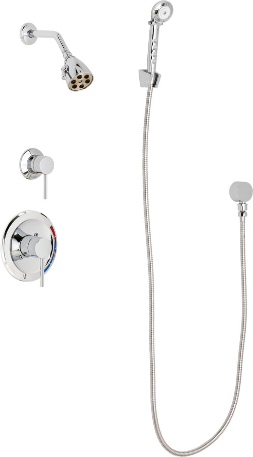 Chicago Faucets SH-PB1-11-020 1/2" Pressure balancing shower system with hand spray and wall hook