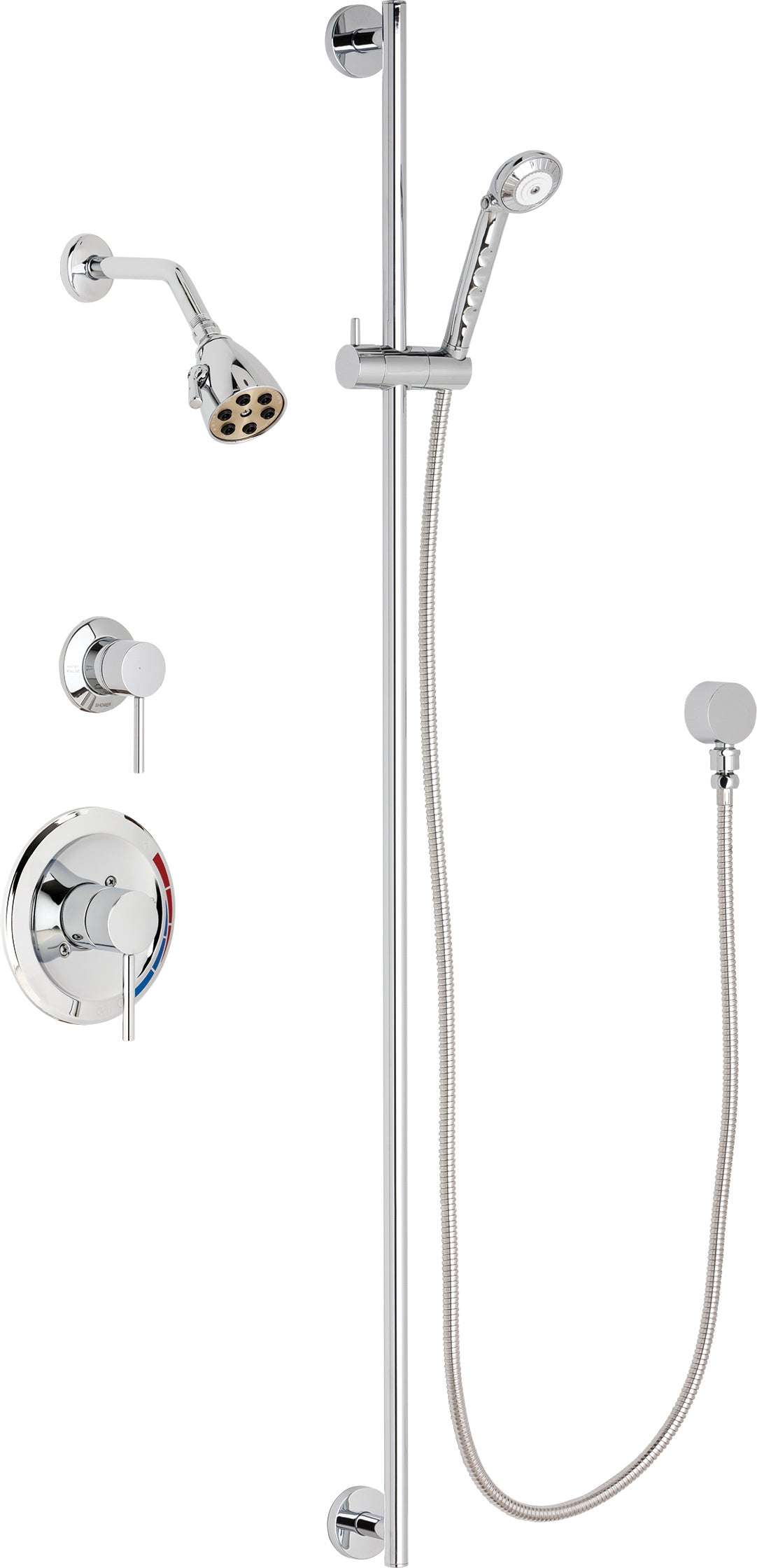 Chicago Faucets SH-PB1-11-022 1/2" Pressure balancing shower system with hand spray and 48" slide bar