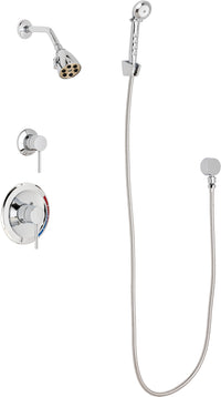 Chicago Faucets SH-PB1-11-040 1/2" Pressure balancing shower system with hand spray and wall hook