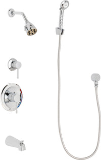 Chicago Faucets SH-PB1-11-110 1/2" Pressure balancing tub and shower system with hand spray and wall hook
